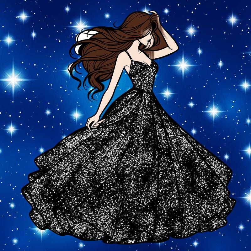 realistic woman with dress flowing in the wind