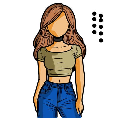 girl with a crop top and jeans