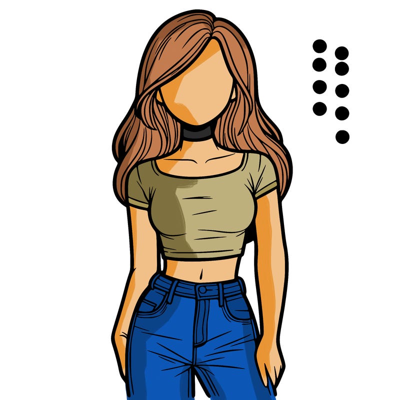 girl with a crop top and jeans