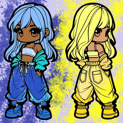 girl in crop top and baggy pants