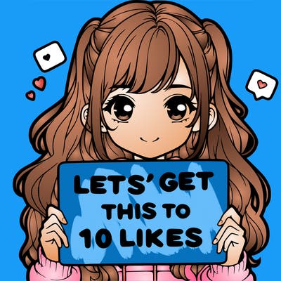 girl holding up sign that says let’s get this to 10 likes realistic