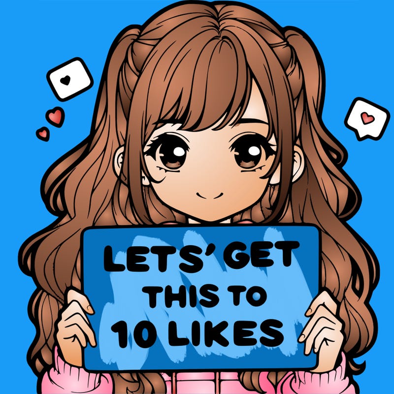 girl holding up sign that says let’s get this to 10 likes realistic