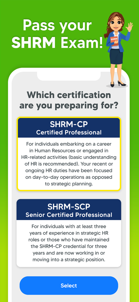 SHRM Exam Prep: HR Test 2024 - SHRM-CPとSHRM-SCP認定試験対策の選択インターフェース