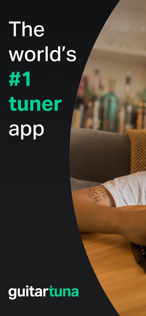 Werbung für GuitarTuna, die weltweit führende Stimmgerät-App.
