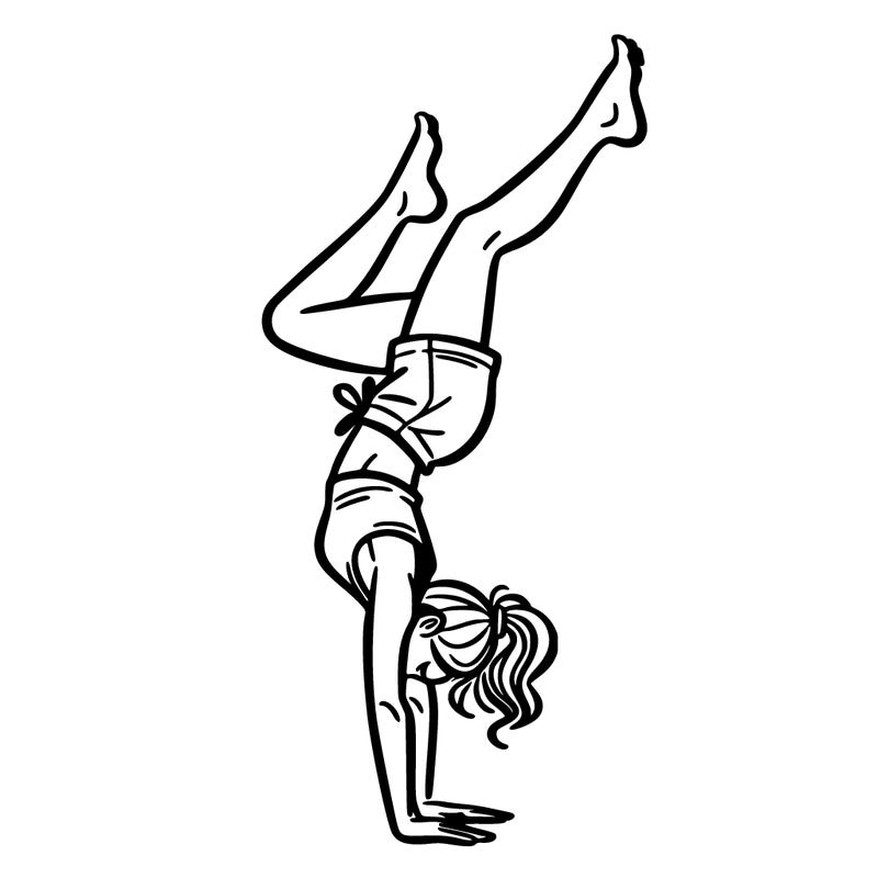 woman doing a hand stand