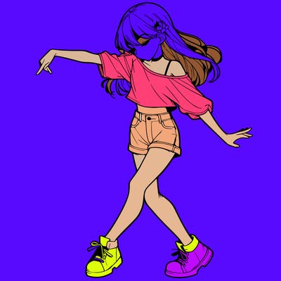 realistic girl danceing