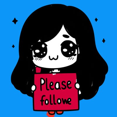 a girl holding  a sign  saying please  follow  me