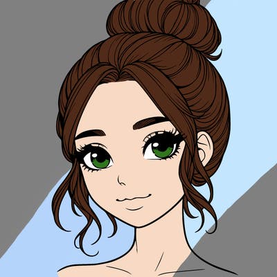 realistic pretty girl with hair in bun