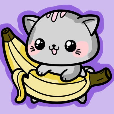 cute cat banana