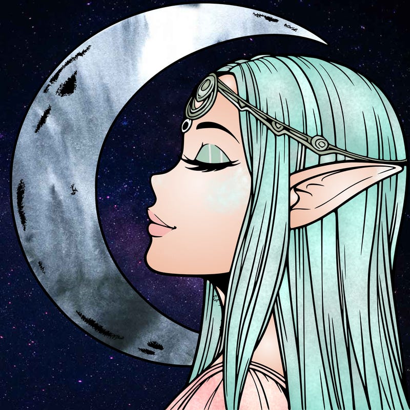 a realistic moon elf