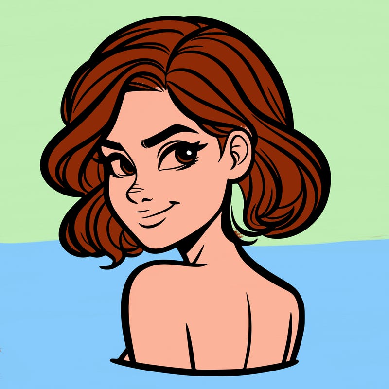 portrait of a woman looking over her shoulder smirking