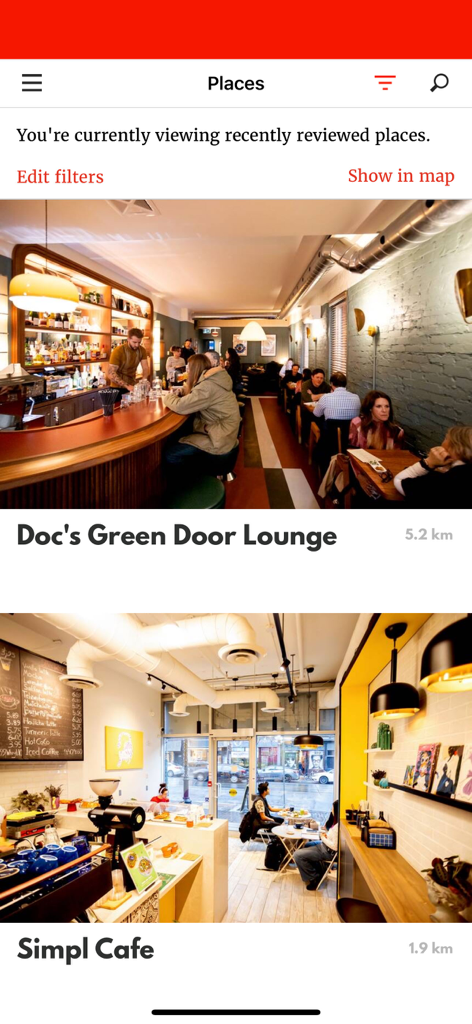 blogTO - A list of recently reviewed local businesses in the blogTO mobile app including restaurants and cafes