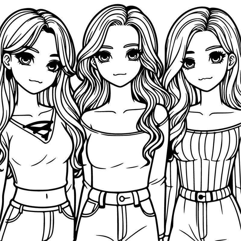 a group of realistic girls