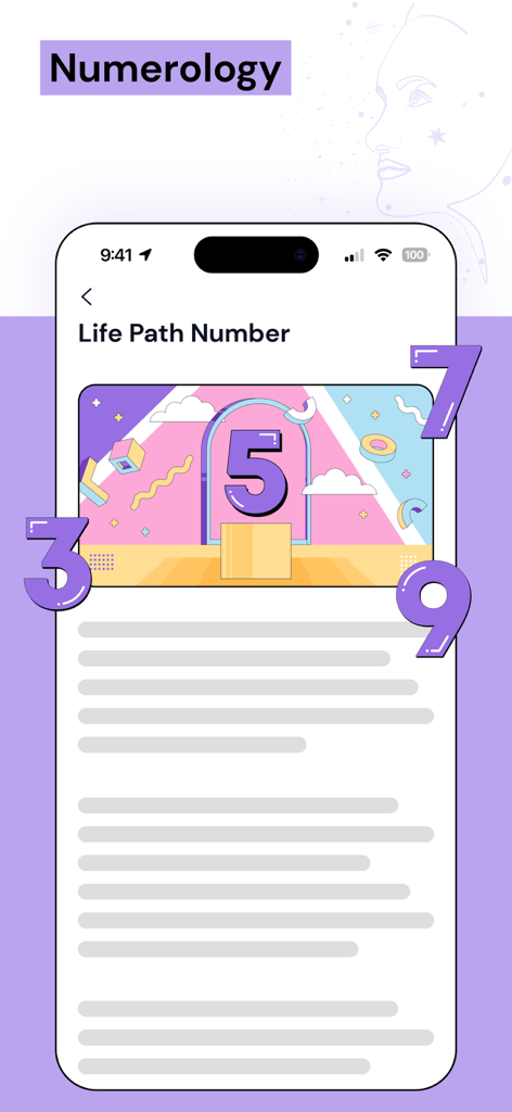 Moyra: Astrology Guide for You - A screenshot of the Moyra app showing the Life Path Number feature within the Numerology section.