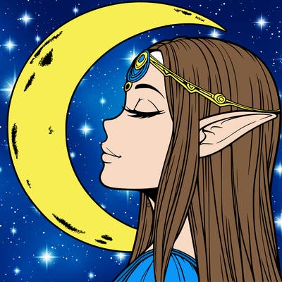 a realistic moon elf