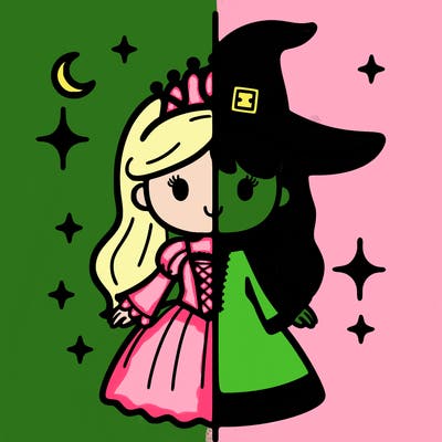split princess and witch