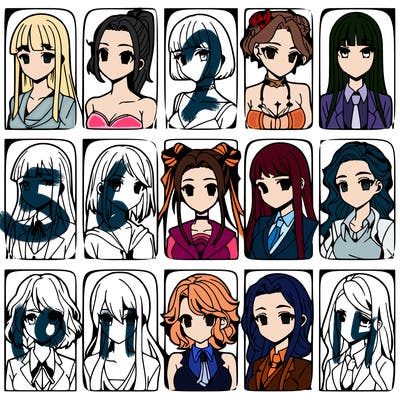 girls that look diffrent anime