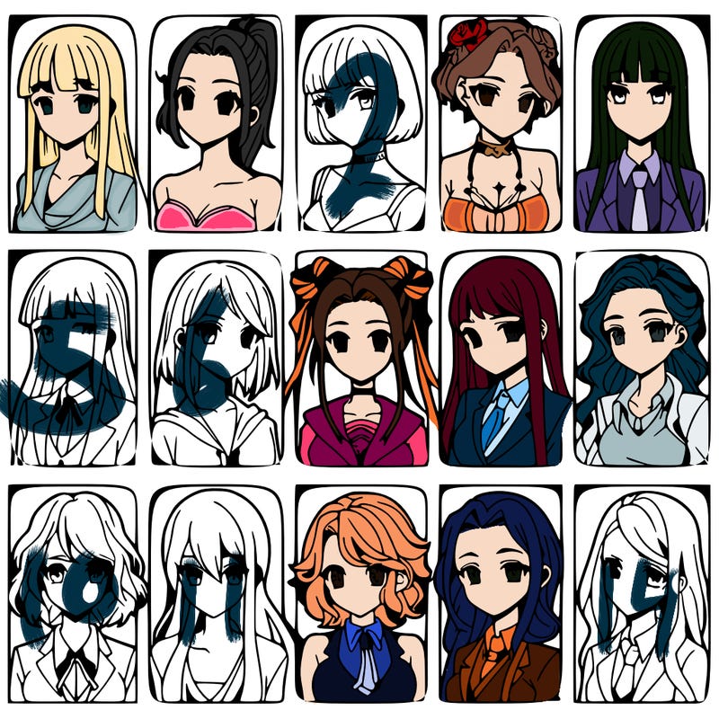 girls that look diffrent anime