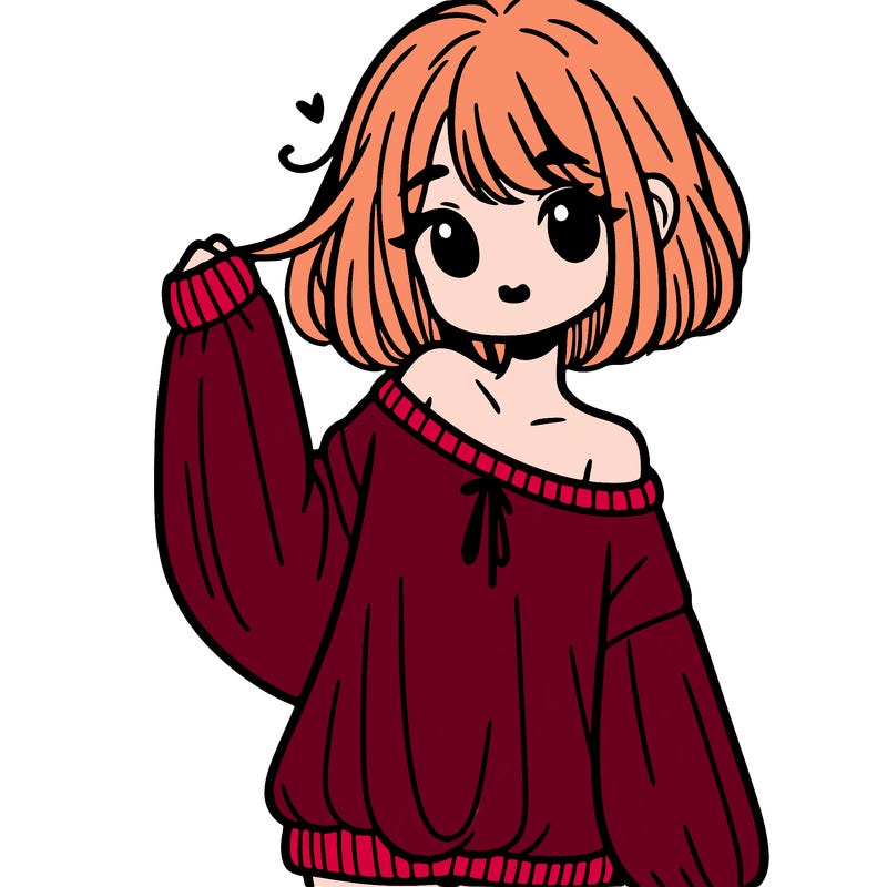 girl in baggy sweater hanging off her shoulder