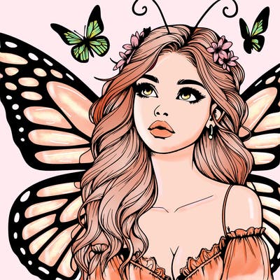 butterfly fairy realistic girl