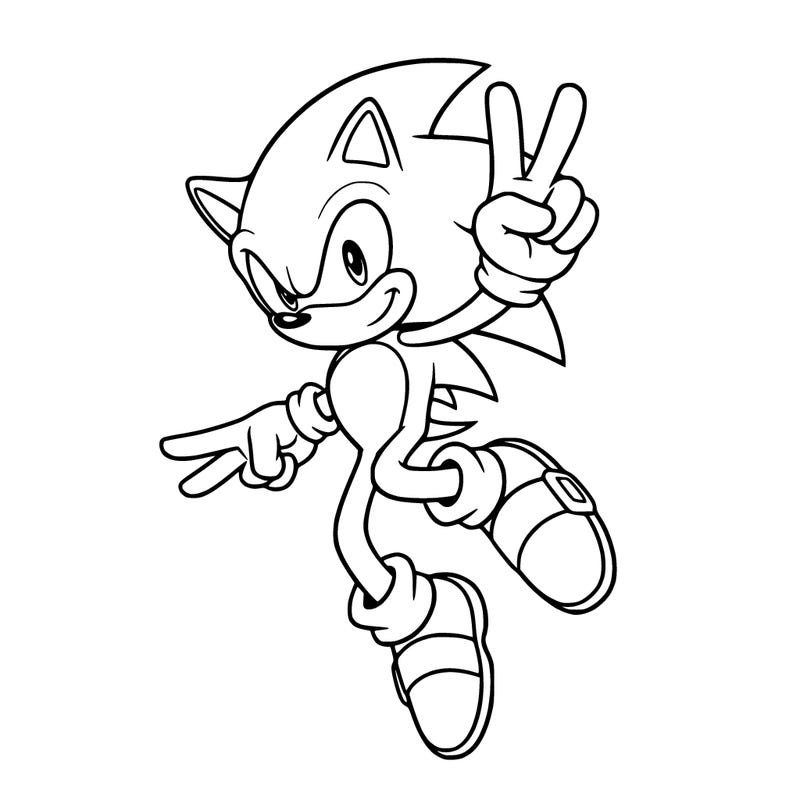 sonic putting up the peace ✌
