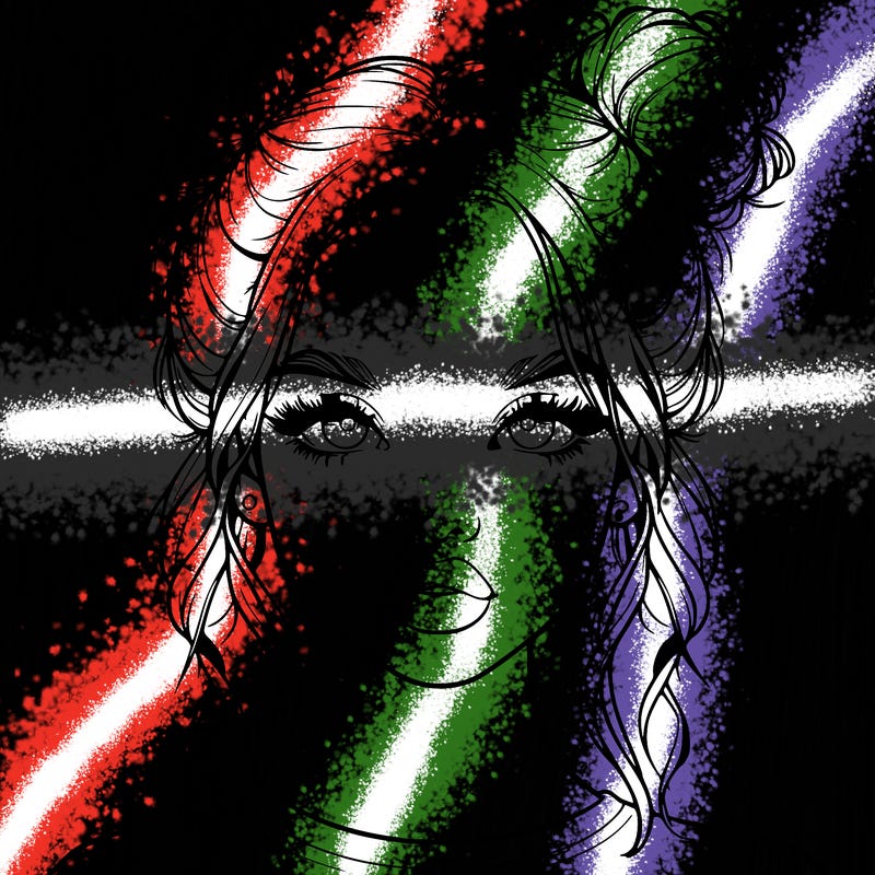 realistic girl with two buns in hair and lips