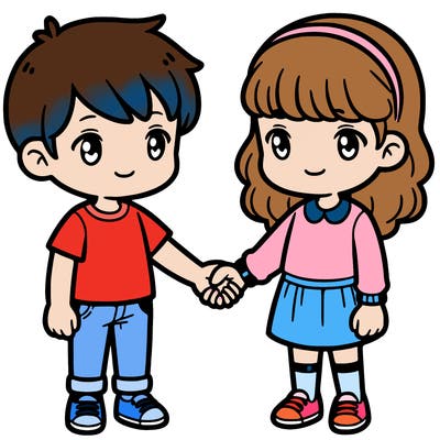 boy and girl holding hands
