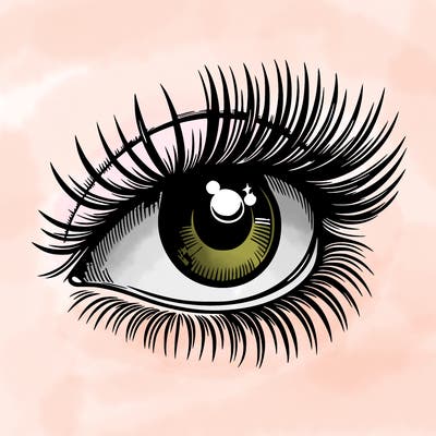 realistic eye long eylashes