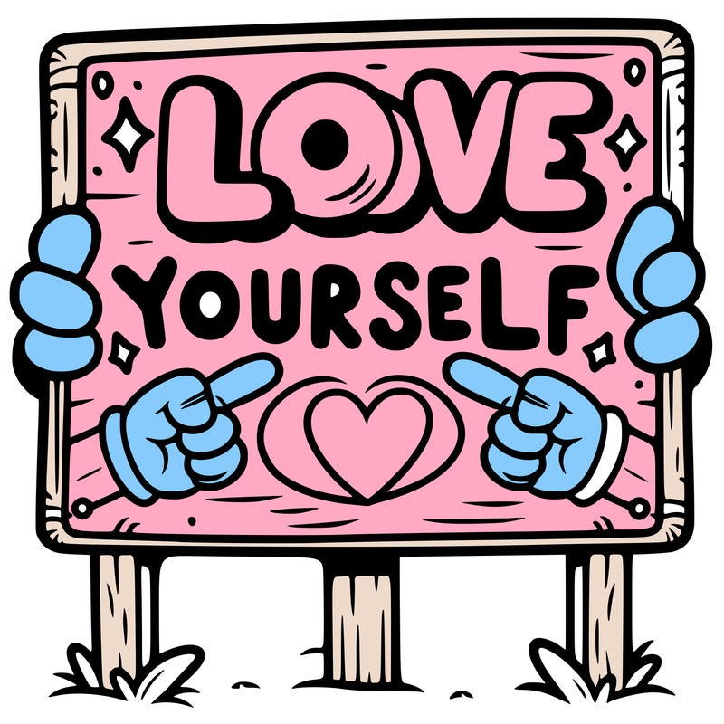 a sign where it is written: love yourself