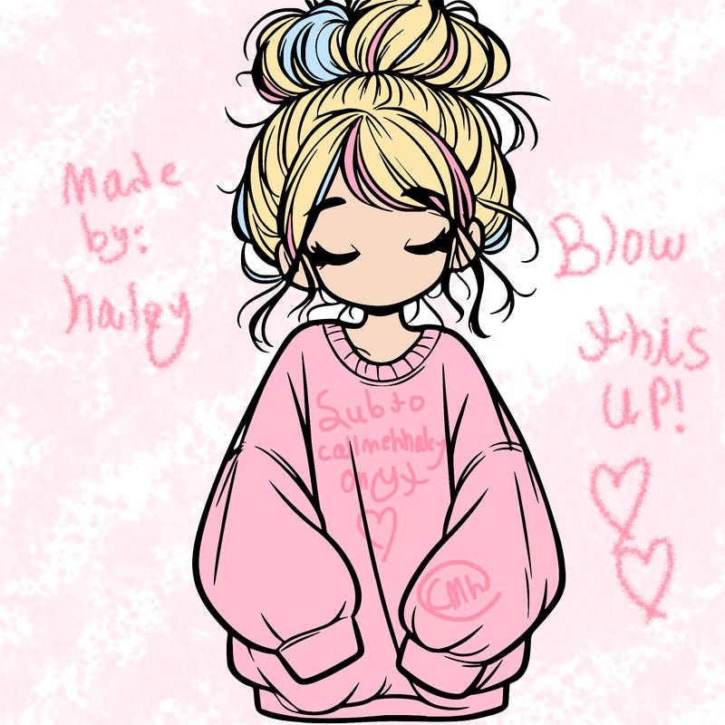 girl with baggy sweatshirt and messy bun
