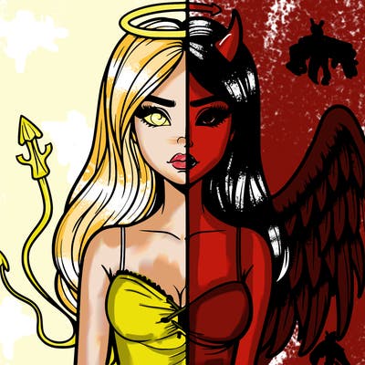 devil vs angel realistic girl