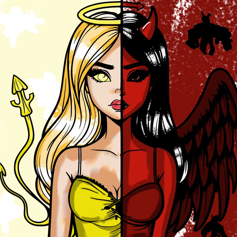 devil vs angel realistic girl