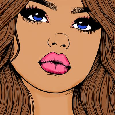 really realistic girl with lips