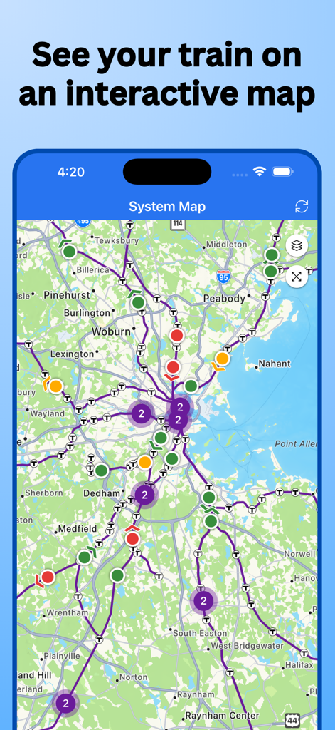 MBTA Rail • Commuter Rail - Real-time interactive map showing train locations and routes on the MBTA Commuter Rail system.