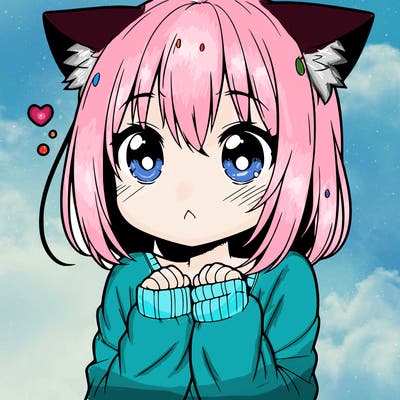 shy anime catgirl