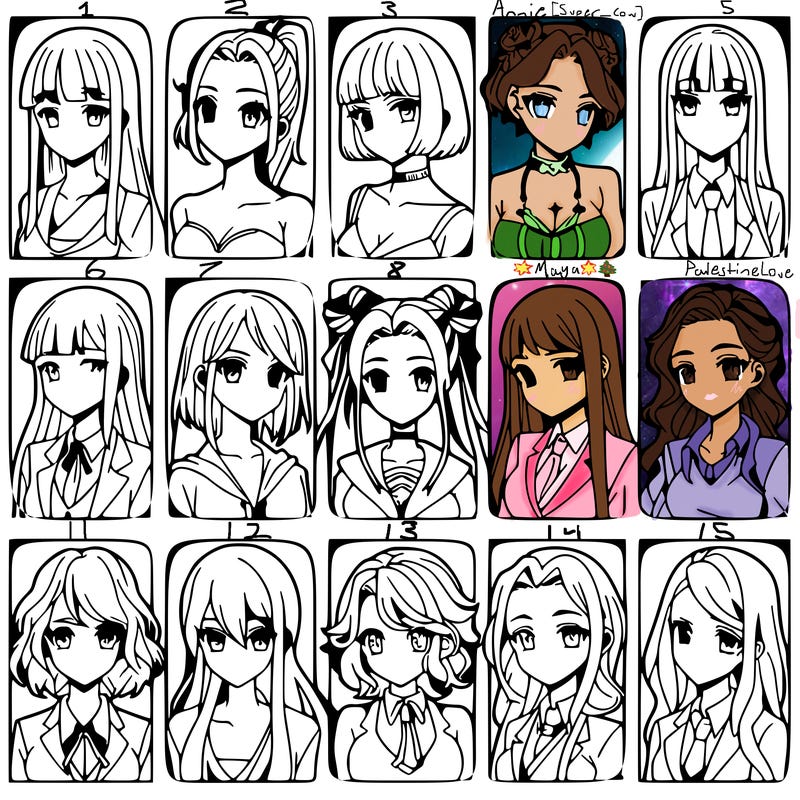 girls that look diffrent anime