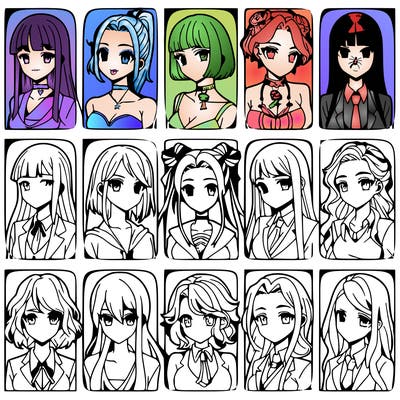 girls that look diffrent anime