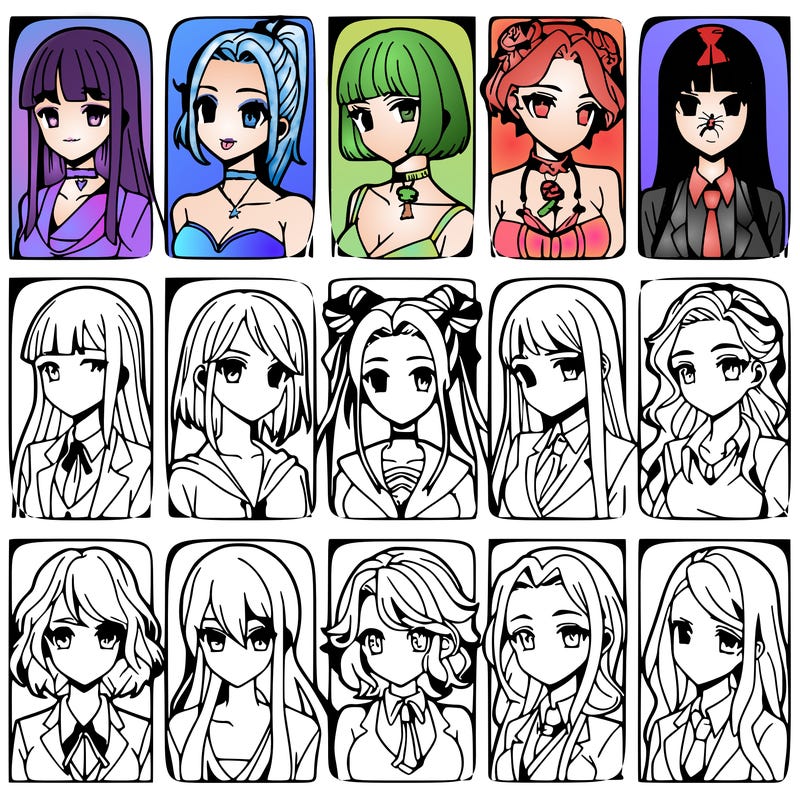 girls that look diffrent anime