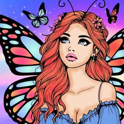butterfly fairy realistic girl