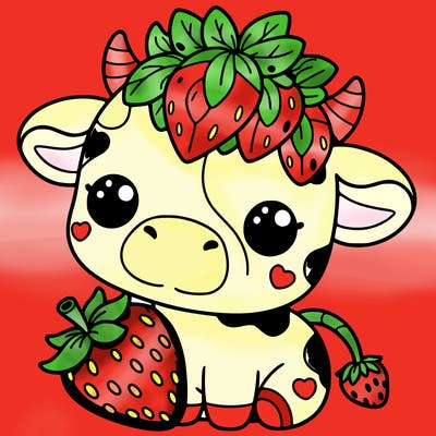 cute strawberry cow