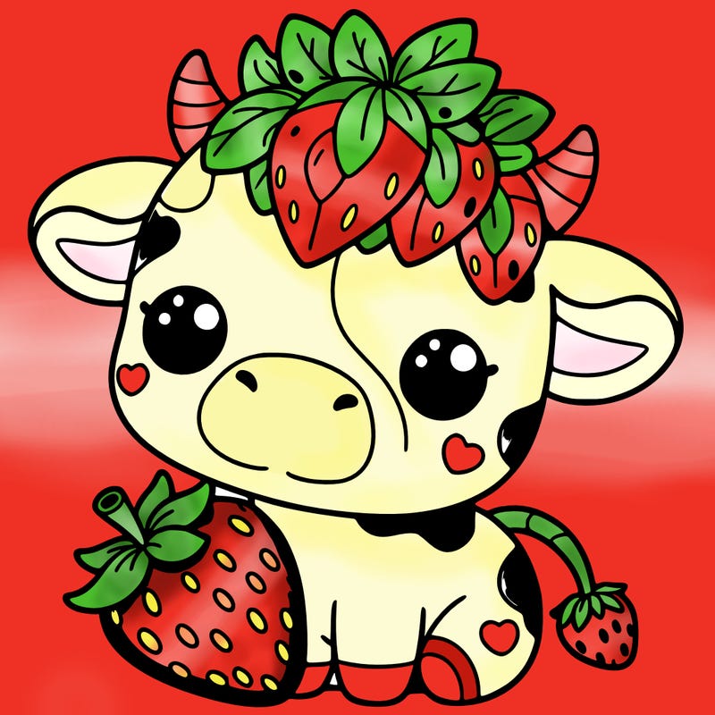 cute strawberry cow