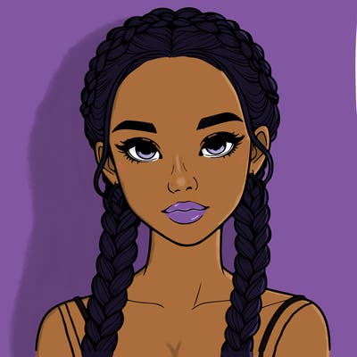 realistic girl with braids