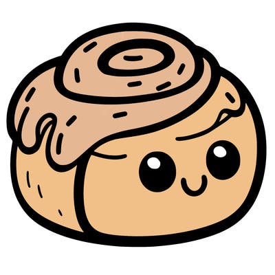 realistic cinnamon roll from the show hello kitty and friends