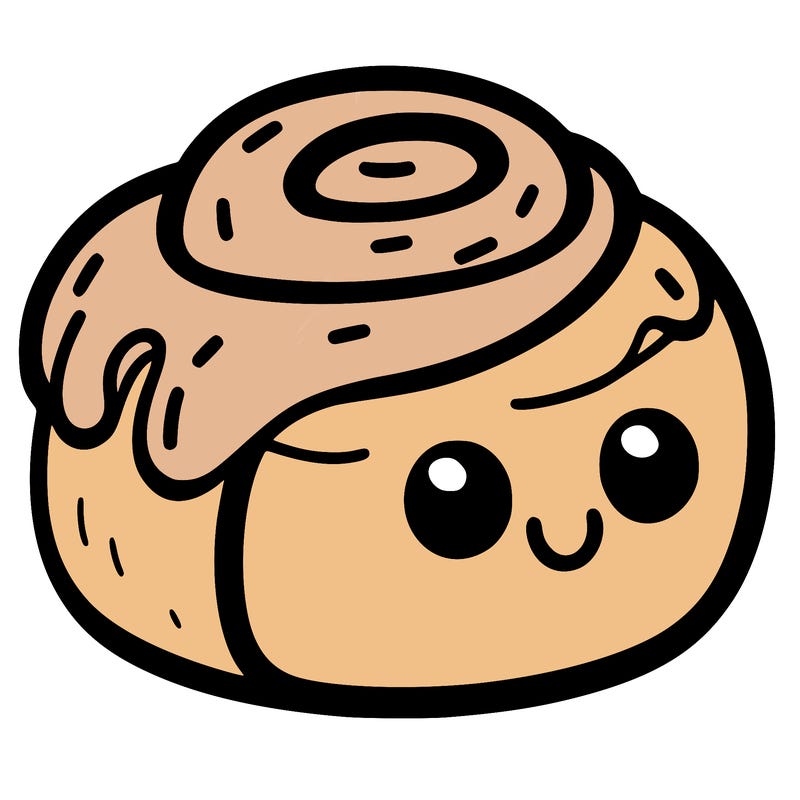 realistic cinnamon roll from the show hello kitty and friends