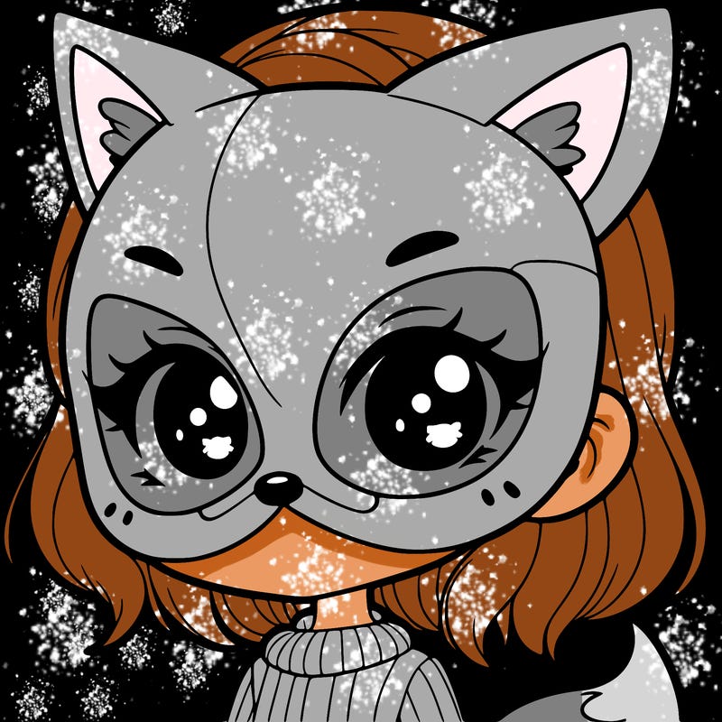 a girl with a fox mask