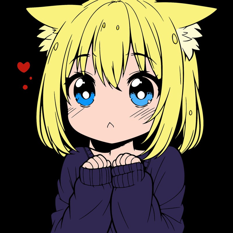shy anime catgirl