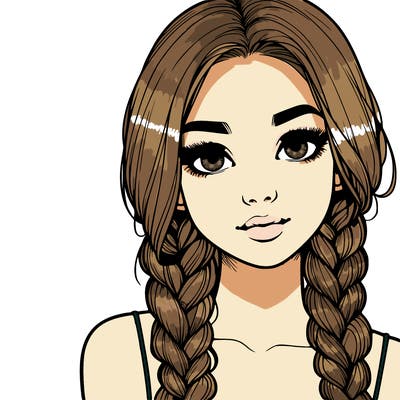 realistic girl with braids