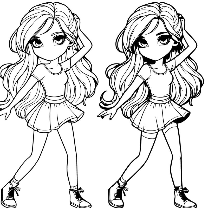 realistic girl, dancing