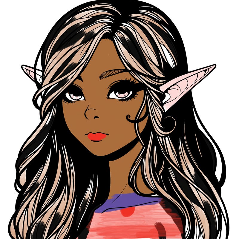 elf girl realistic dark fantasy
