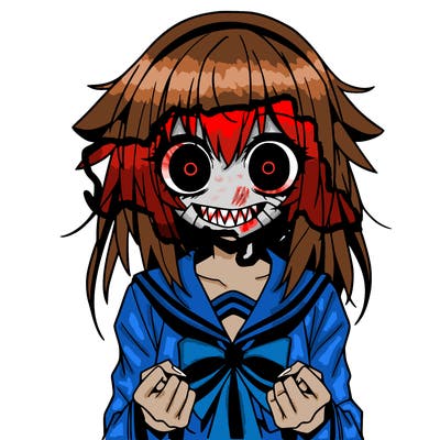 scary girl anime